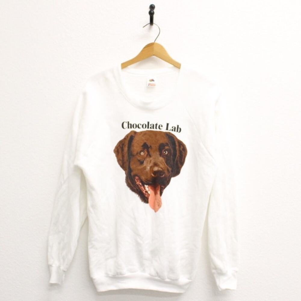 Vintage Chocolate Lab Dog Sweatshirt XL